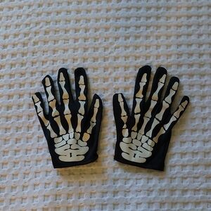 kangaROOS Black and White Skeleton Gloves